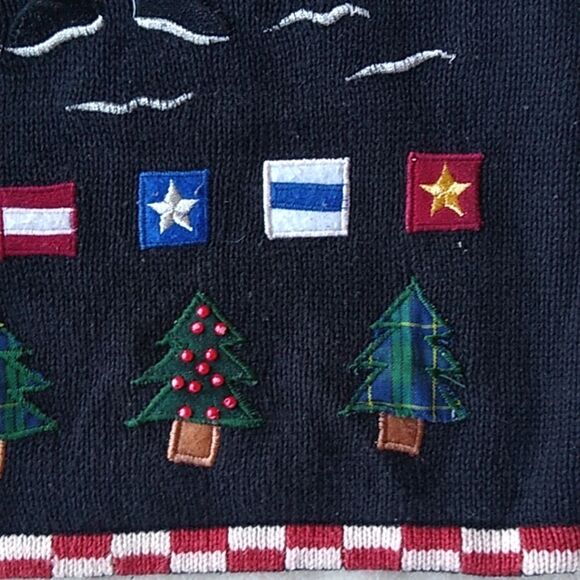 Y2K Vintage ugly sweater holiday 80s 90s Americana Christmas embellished… - Picture 4 of 7